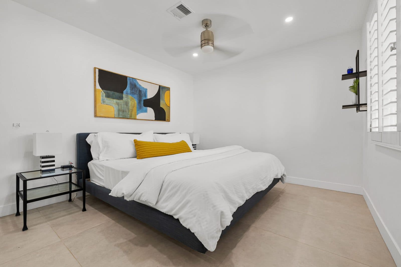 Bedroom with platform bed